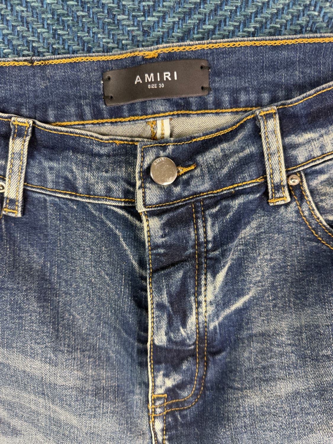 [AMIRI] 아미리 반다나 스래시 플레임 디스트로이드 진 상품이미지5