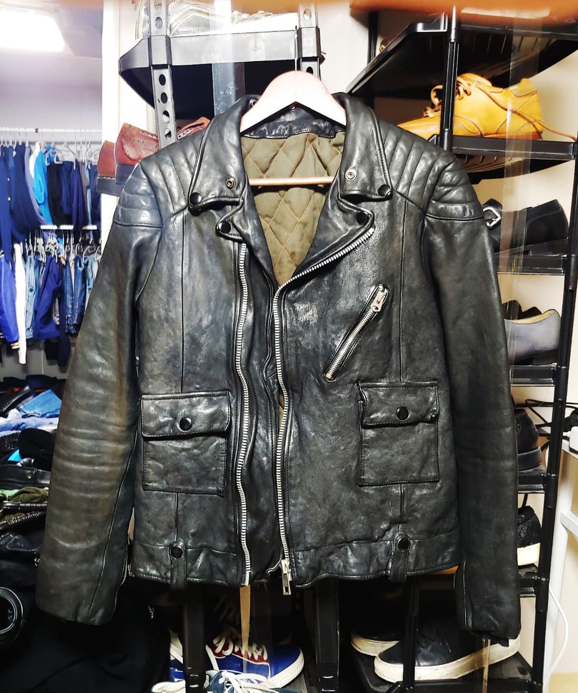 벌크업 헤비레더 라이더 자켓 슬림100 상품이미지1