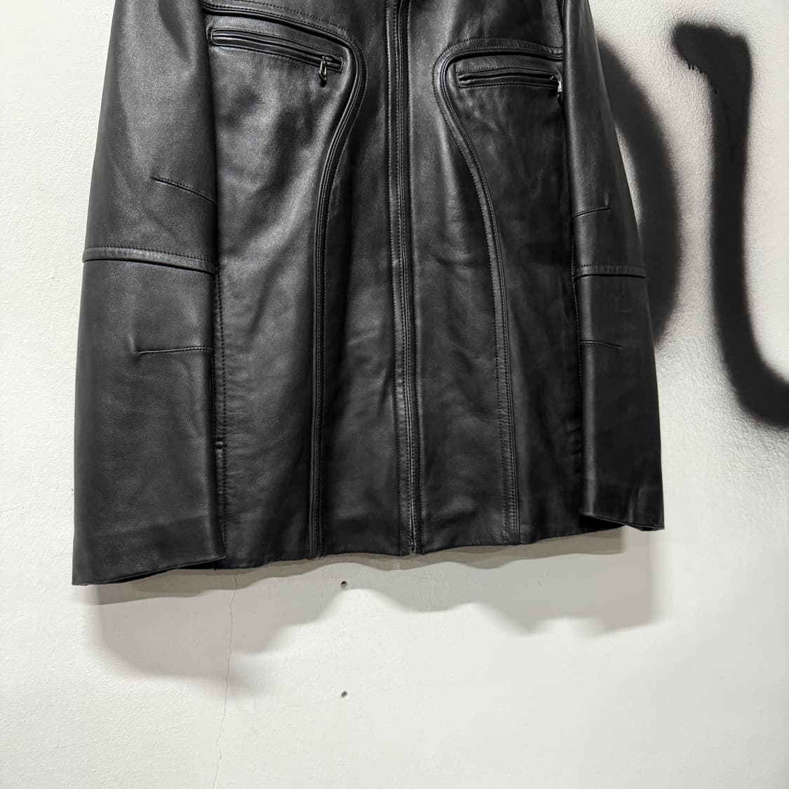 SIEG 지이크 토끼 털 내피 양가죽 집업 싱글 자켓 상품이미지4