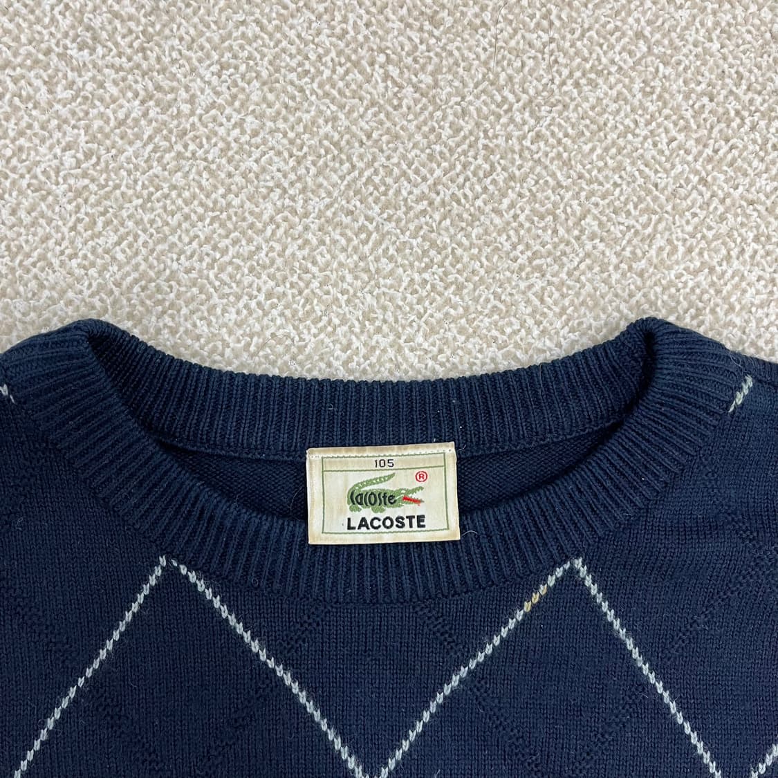 105 라코스테 아가일 라운드 니트 0129M1 상품이미지2