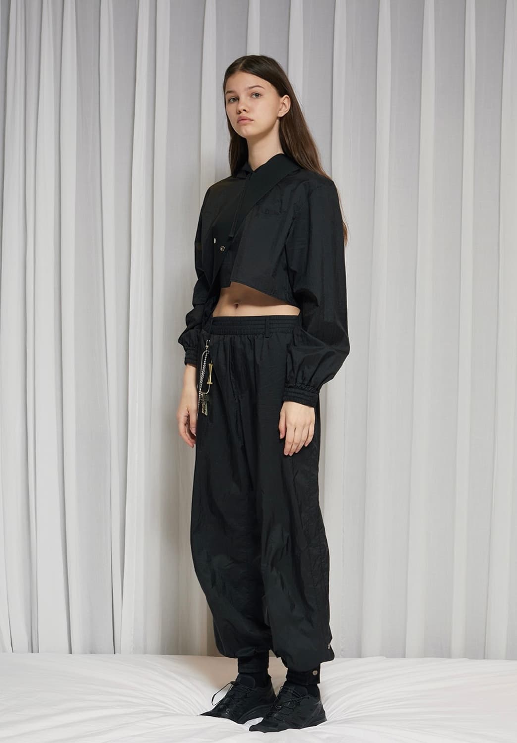 Summer Nylon Crop hood (Black) 상품이미지3