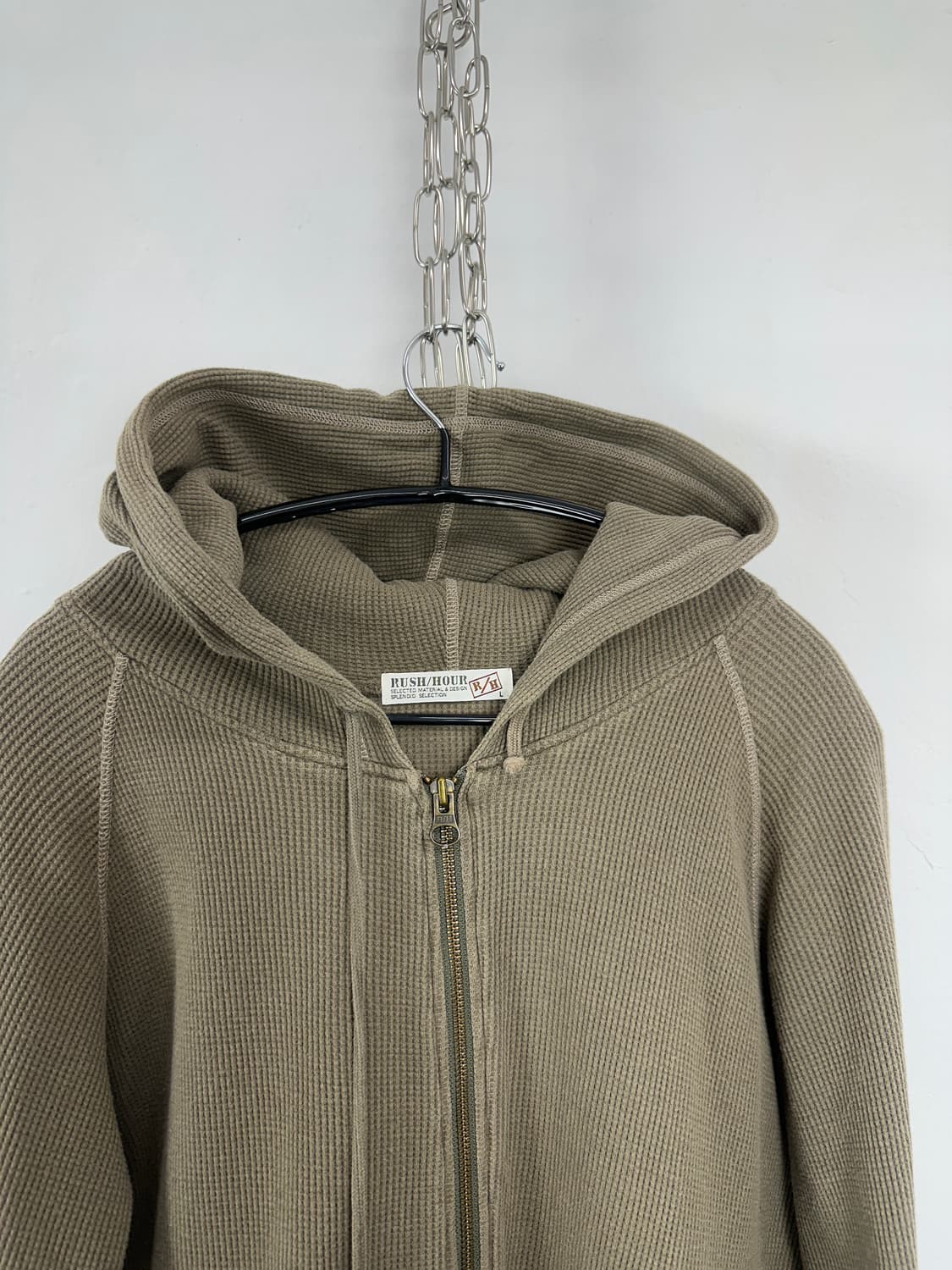 Rush hour 2way waffle khaki hood zip 상품이미지7