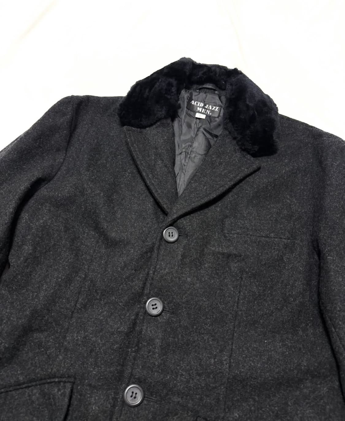 Acid Jazz - 퍼 카라 롱 코트 상품이미지2