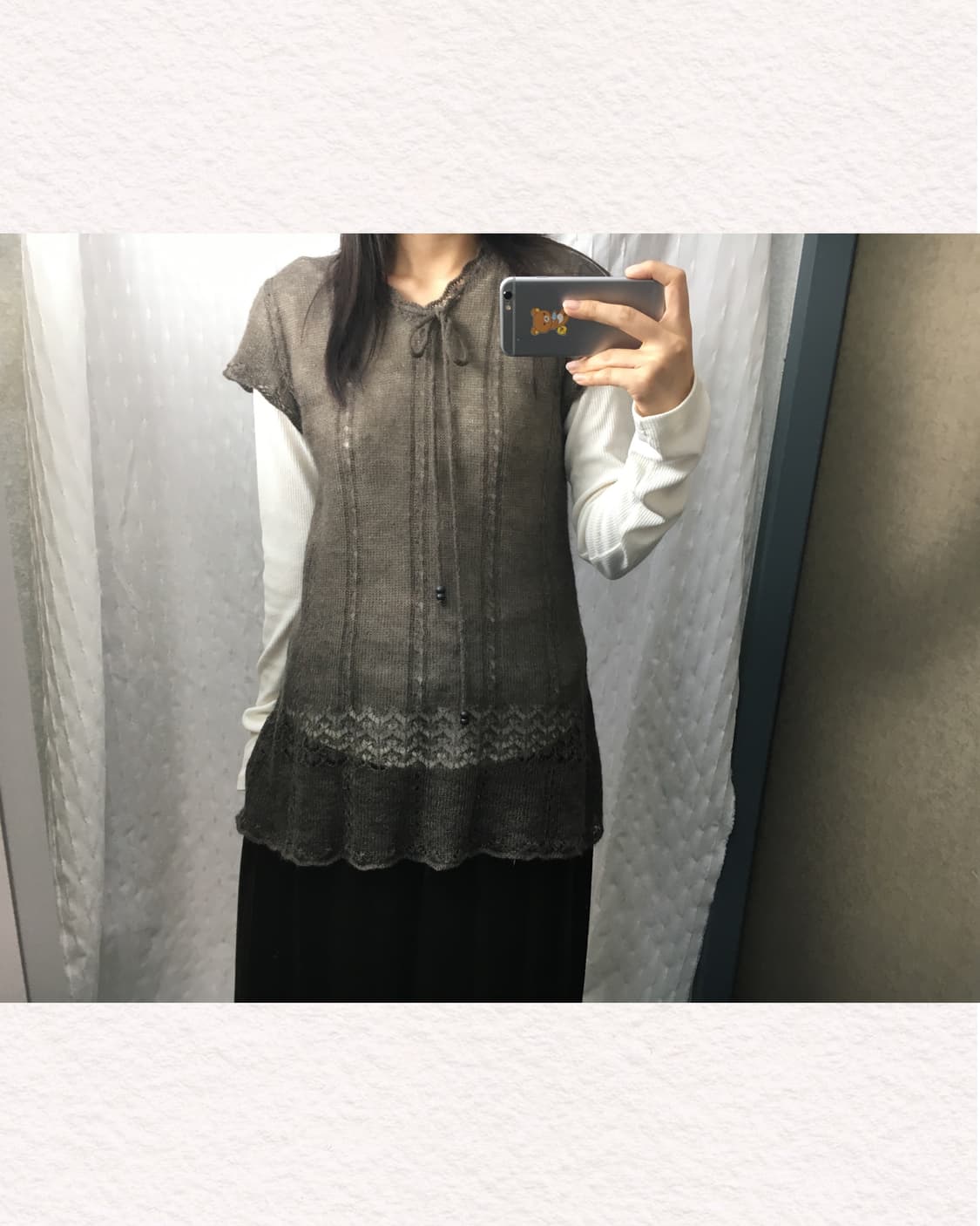 애쉬 브라운 반소매 니트  상품이미지4