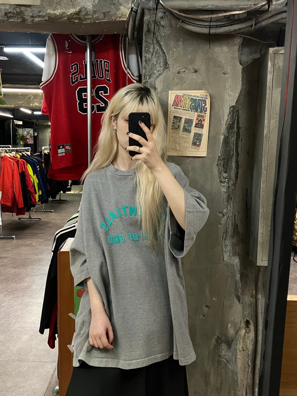 피어오브갓 에센셜 오버핏 박스 티셔츠 그레이 XXL   상품이미지2