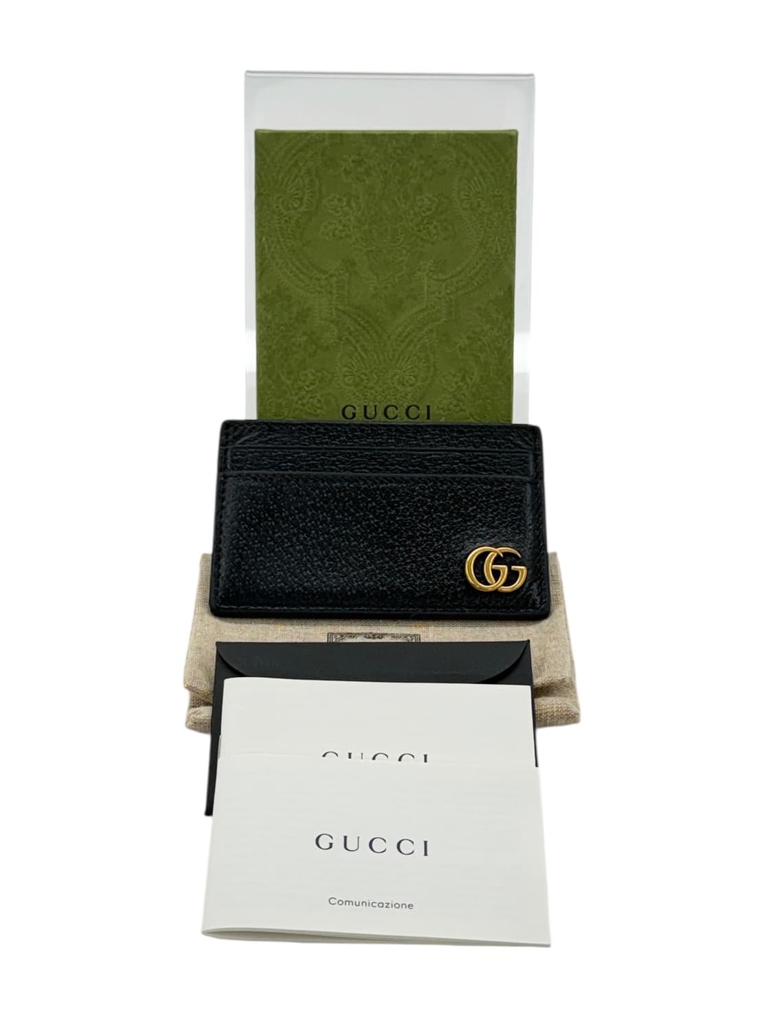 구찌 GG 마몽 블랙 레더 카드 케이스 지갑 상품이미지1