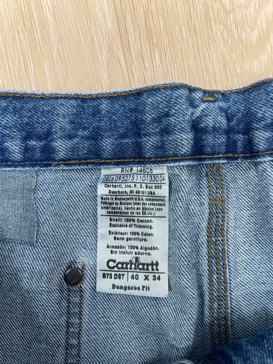 칼하트 데님 더블니 40x34 워싱굿 실측확인부탁 상품이미지3