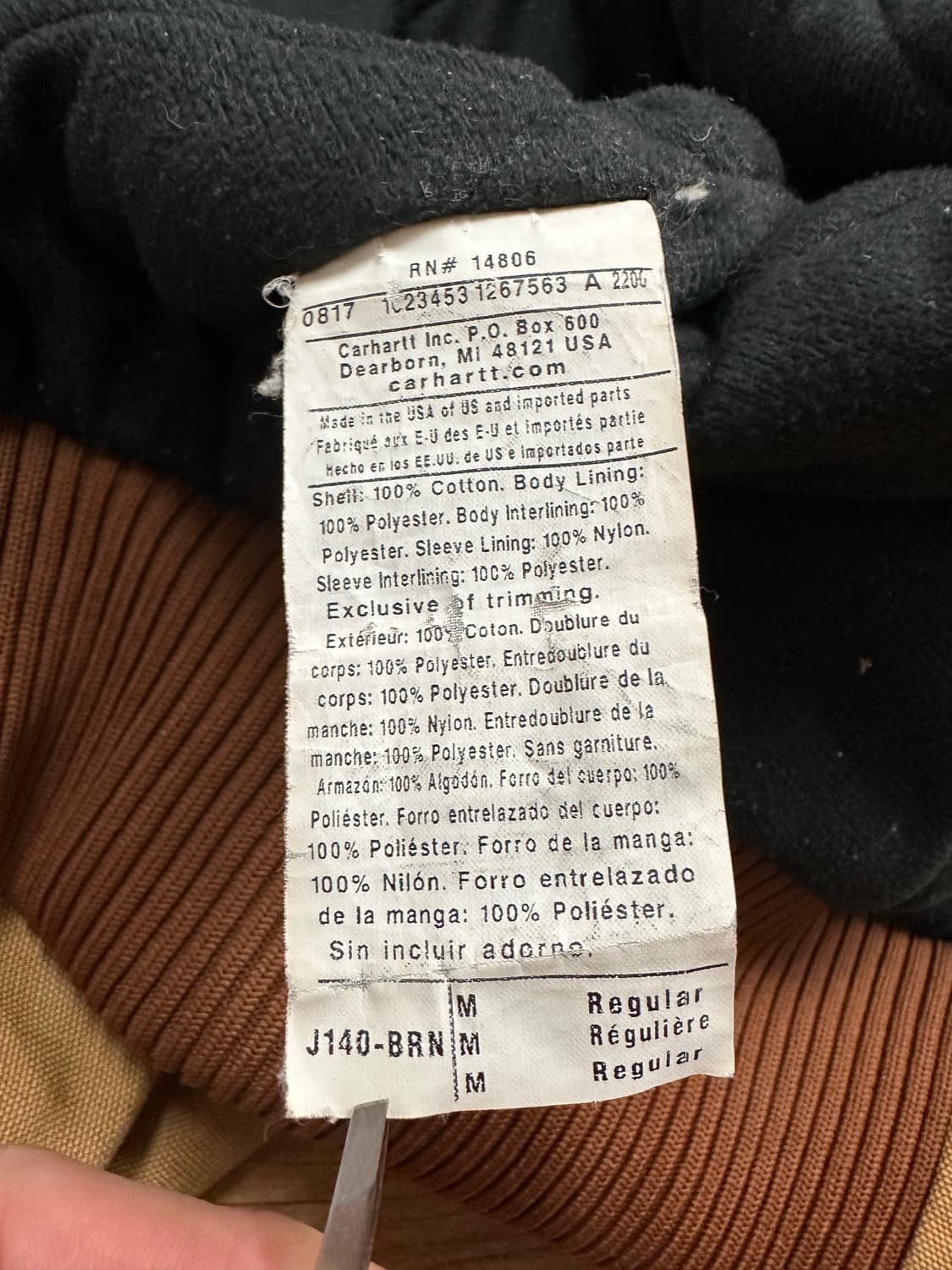 (M) 칼하트 USA 액티브 자켓 J140-BRN 상품이미지7