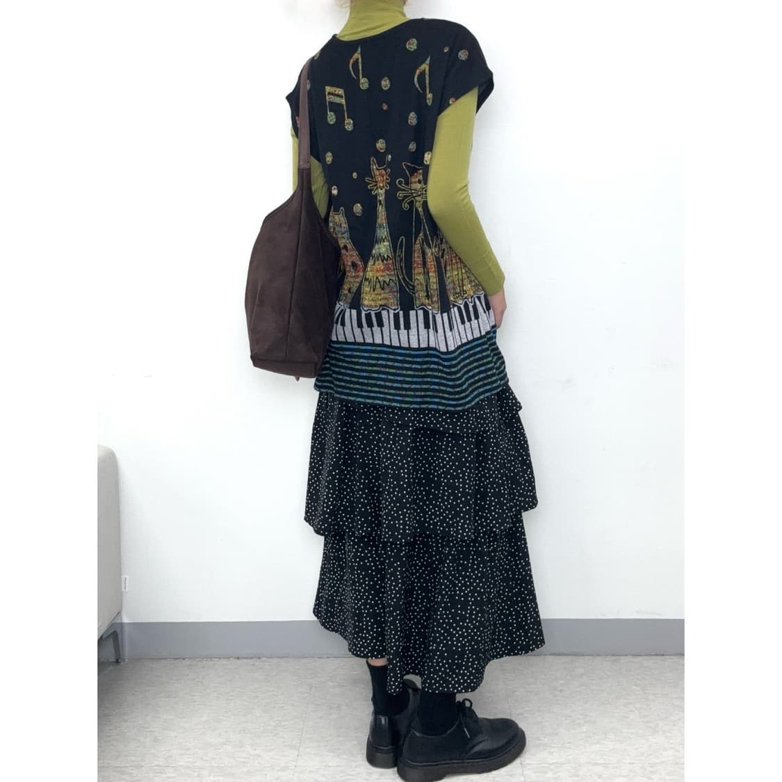 빈티지 블랙 도트 캉캉 스커트 상품이미지2