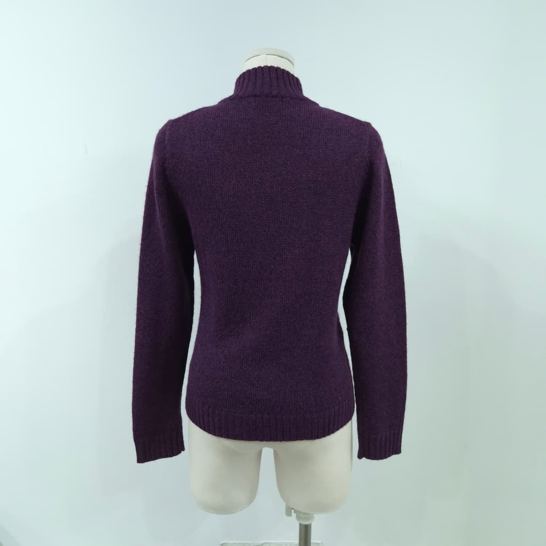 LOZERE 울혼방 퍼플 하이넥 집업 니트 가디건  상품이미지2