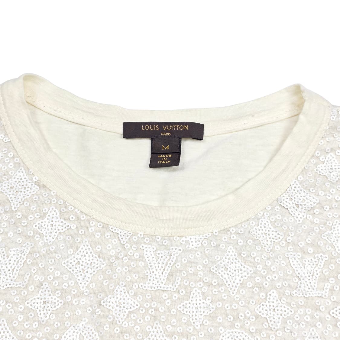 루이비통 여성 스팽글 모노그램 린넨 반팔 티셔츠 상품이미지4