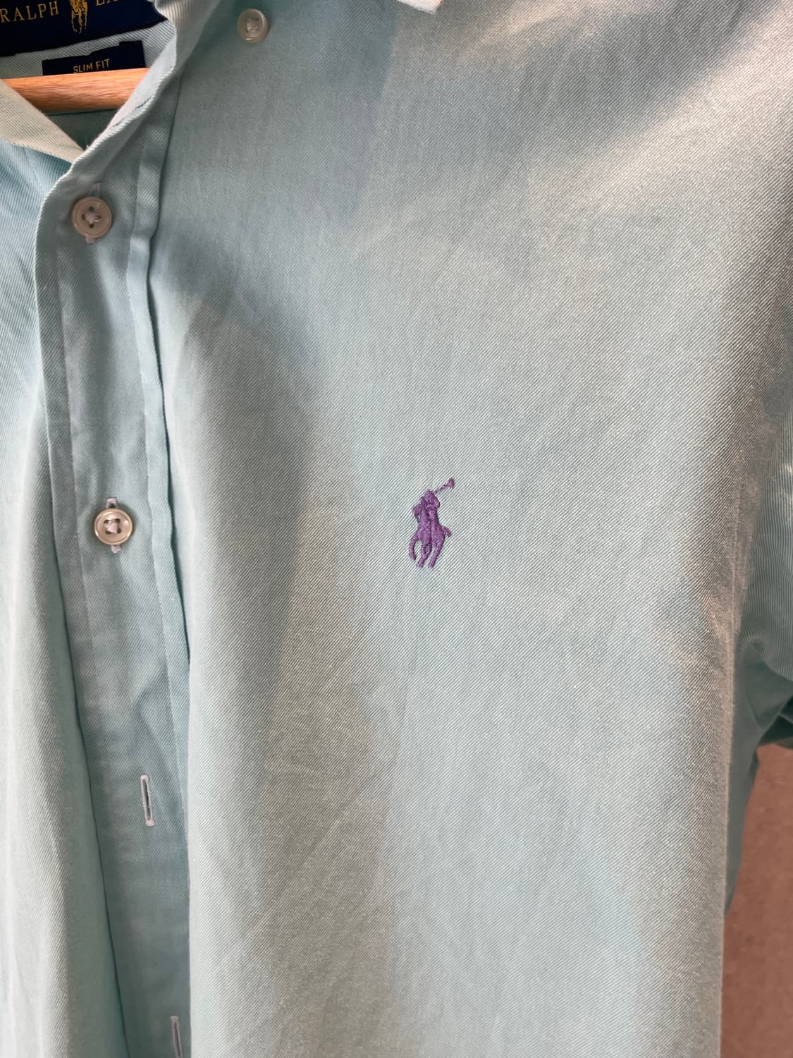 폴로 랄프 로렌 옥스퍼드 슬림핏 민트 셔츠  상품이미지3