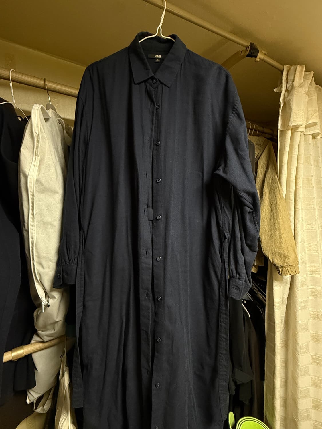 <처분가> 유니클로 네이비 셔츠 원피스 L 상품이미지2