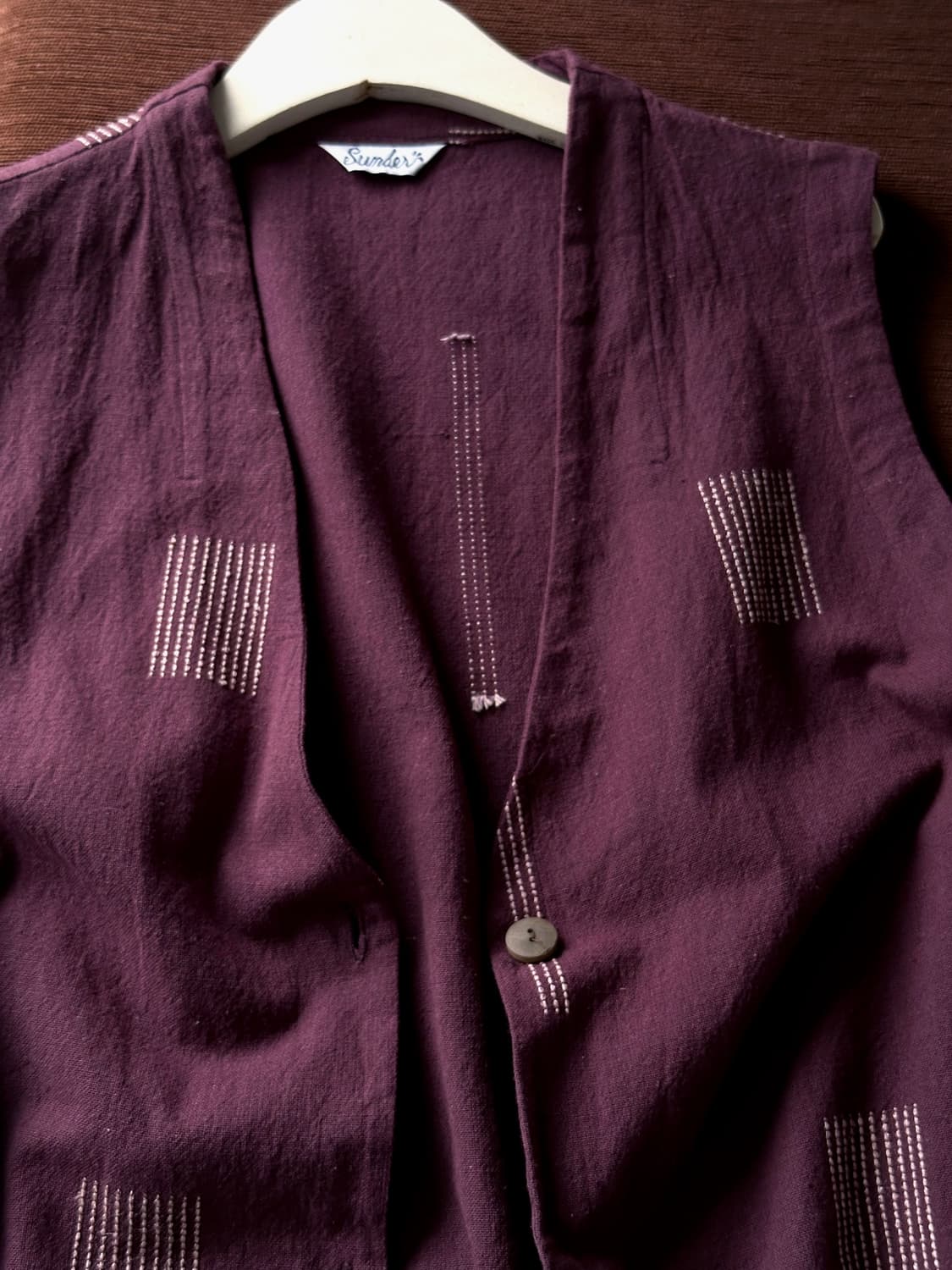 Natural design stitch long vest  상품이미지2