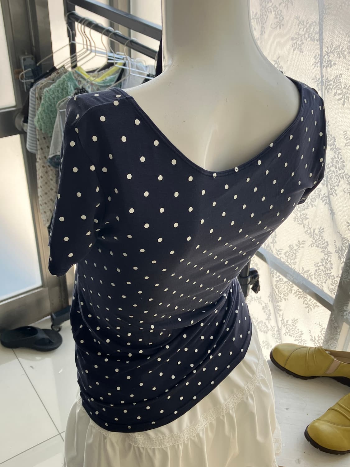  navy dot mori half t-shirt 상품이미지2