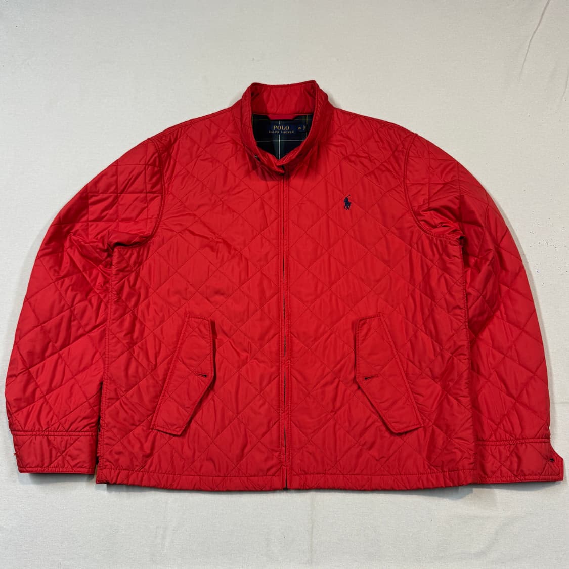 XL) 폴로 랄프로렌 클래식 다이아몬드 퀼팅 자켓 레드 상품이미지3