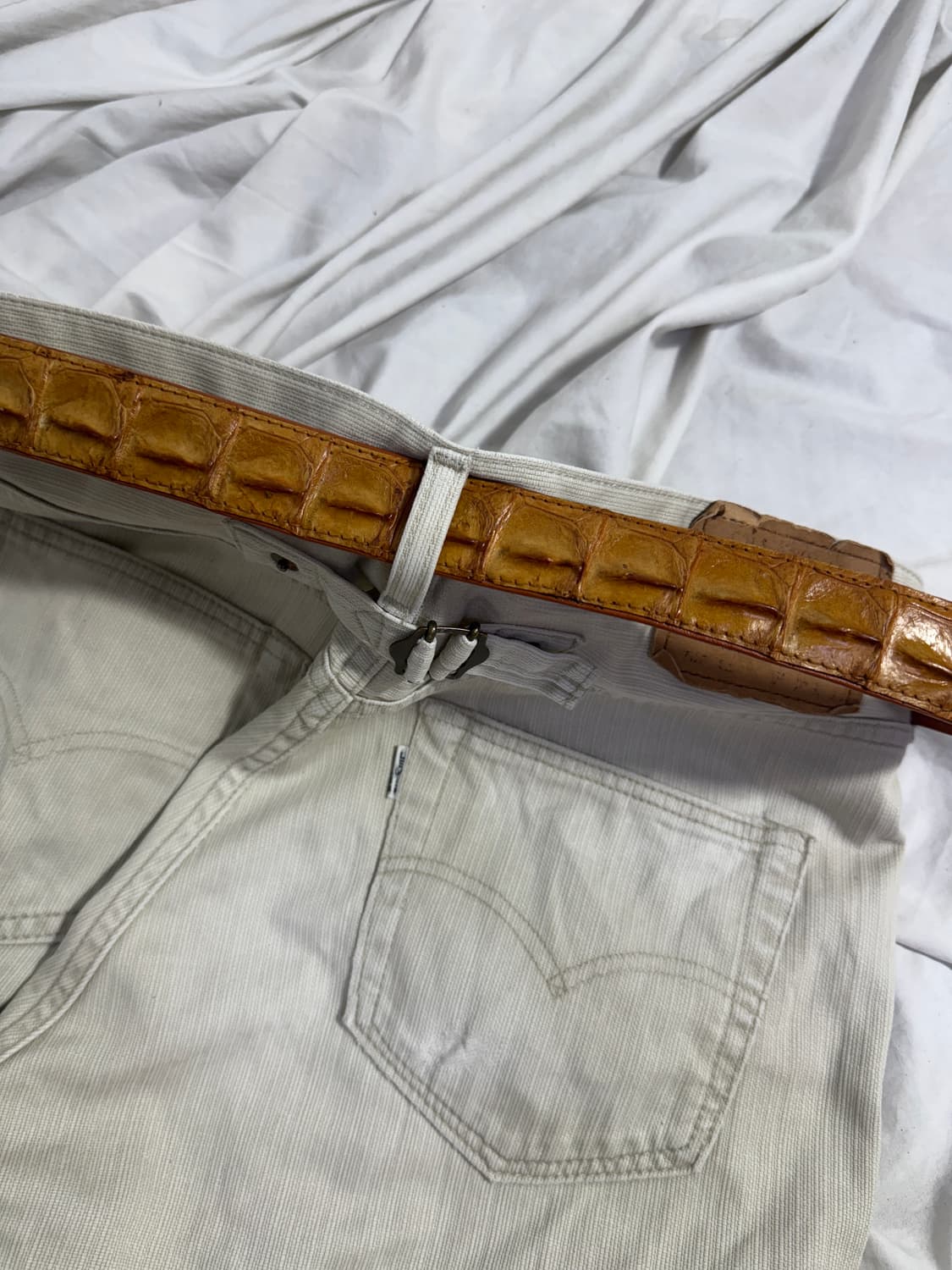 Golden Crocodile 천연 악어 가죽 벨트 상품이미지4