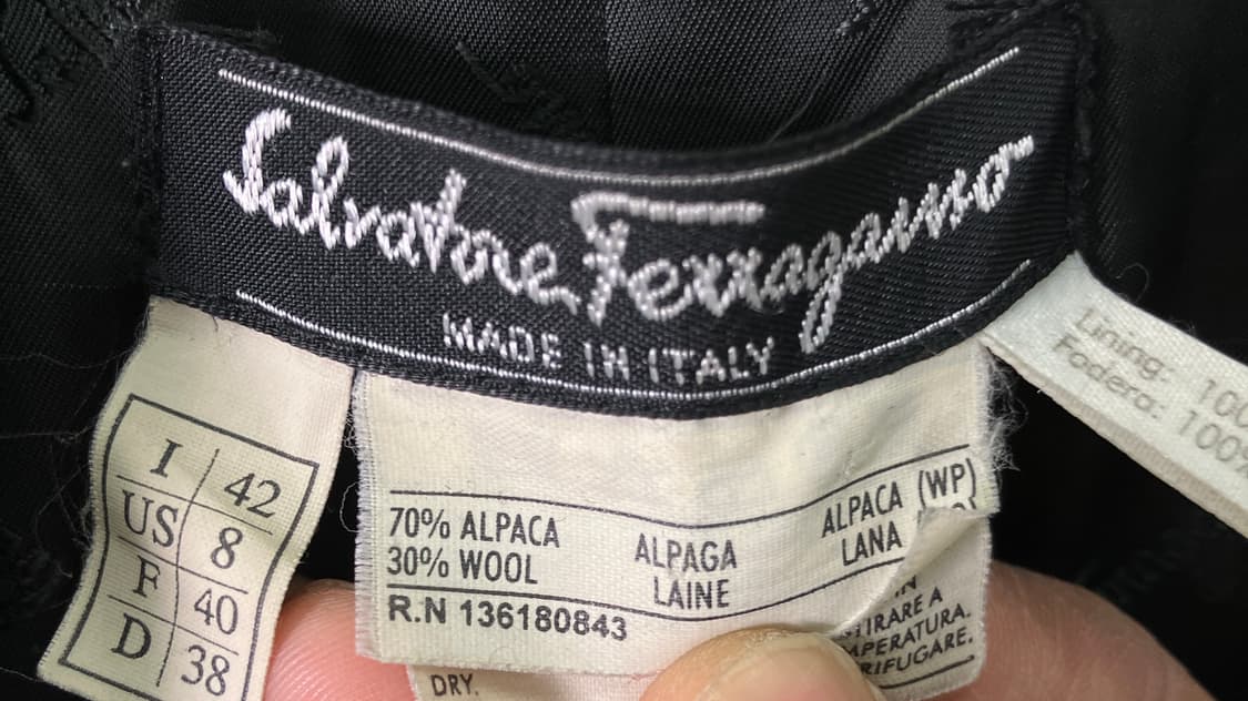 페라가모 블랙 울 알파카 히든 싱글 코트 42 상품이미지3