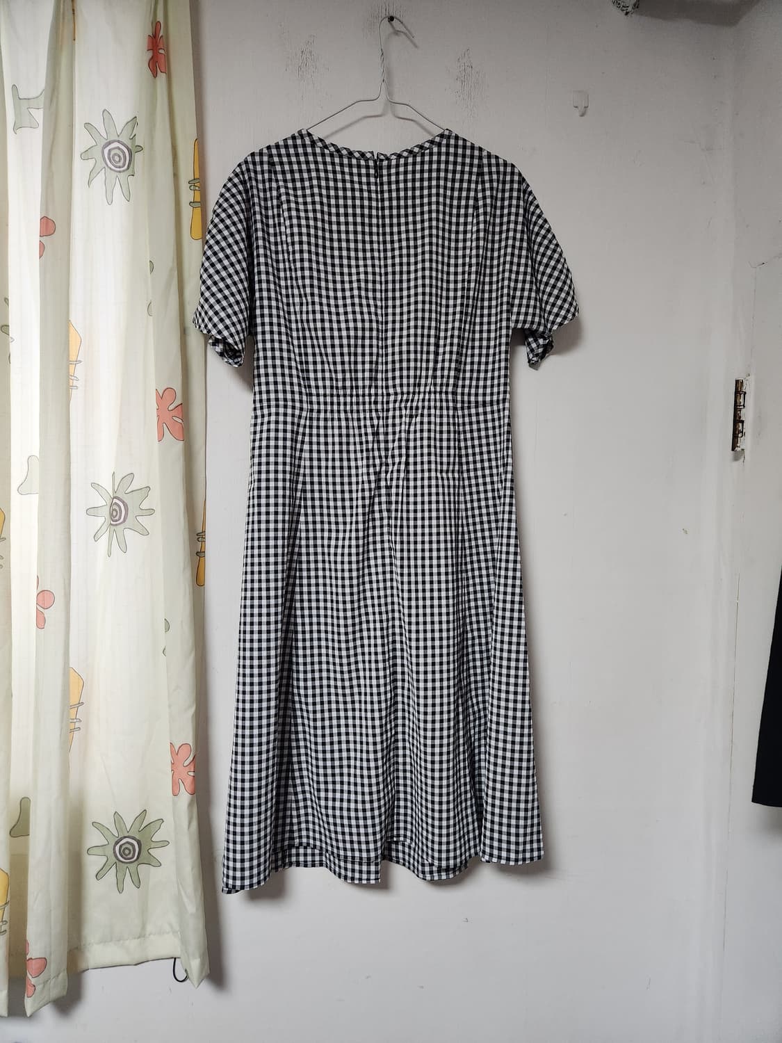 크로커다이얼 체크 A라인 반팔 롱 원피스90~95 상품이미지2