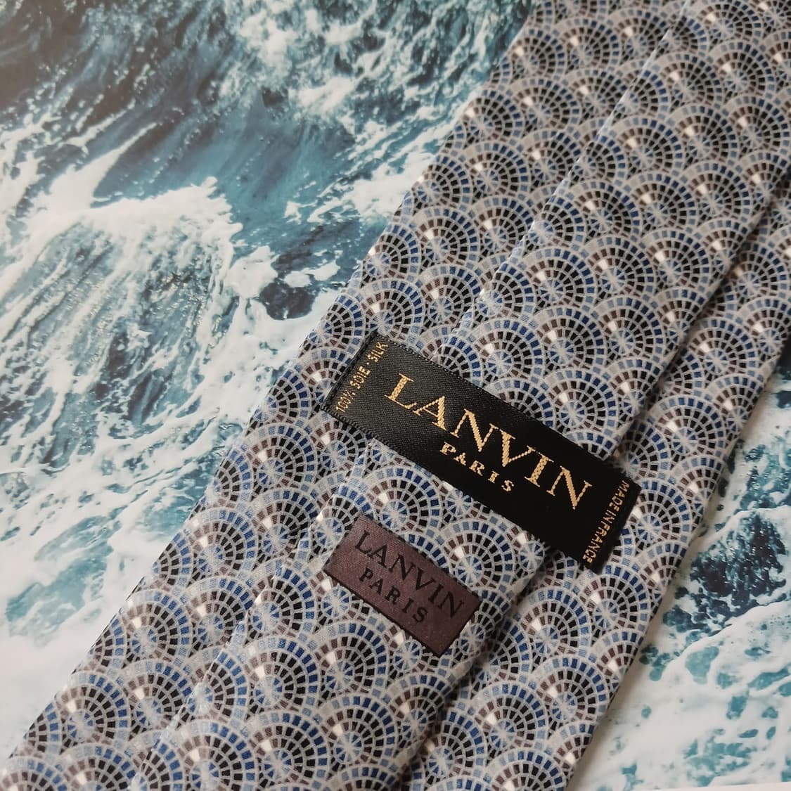 랑방 실크 블루 아르데코 패턴 넥타이 9.3cm A+등급 A19520
 상품이미지8