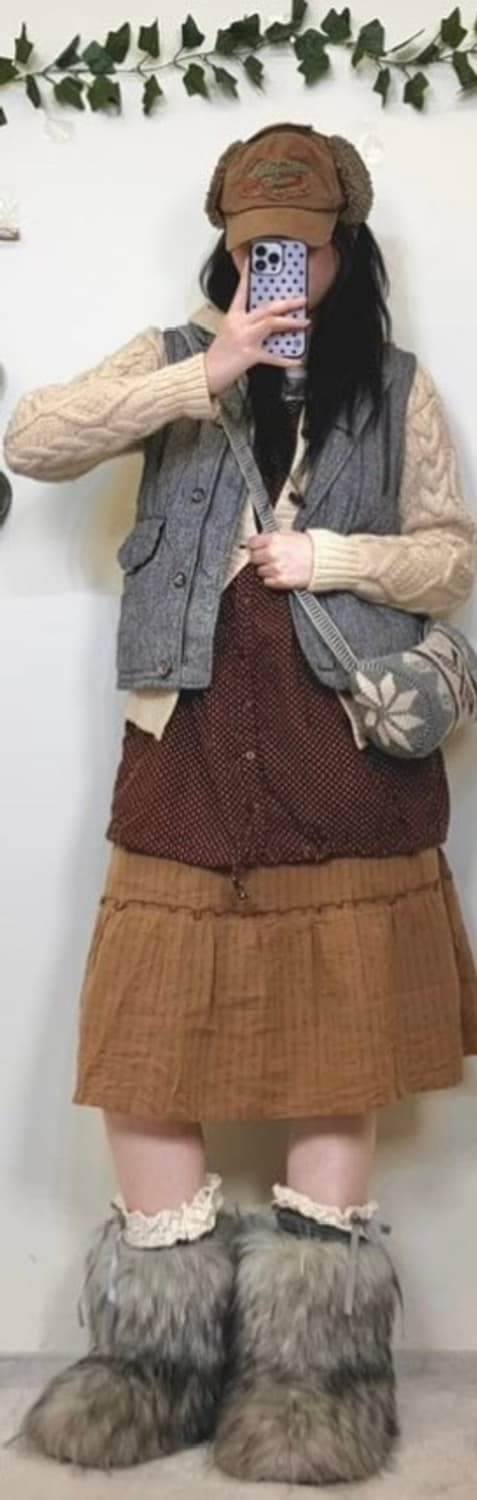 크루빈티지 퍼이어 너드 노르딕 코디 세트 빈티지 모리걸 상품이미지2