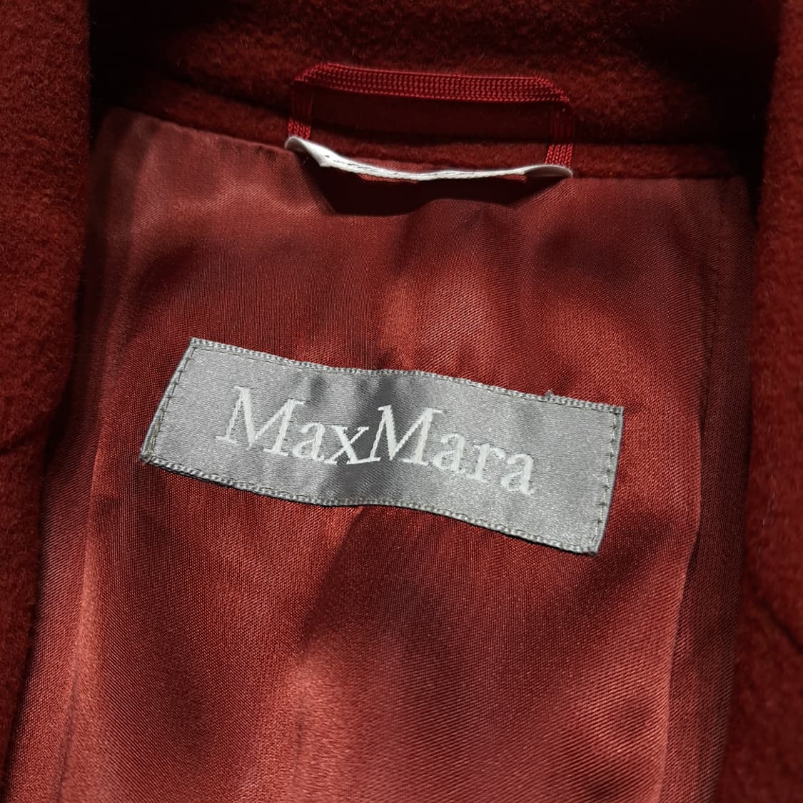 CL229 L 막스마라 90s 이태리판 앙고라울 실버라벨 레드 코트 상품이미지5
