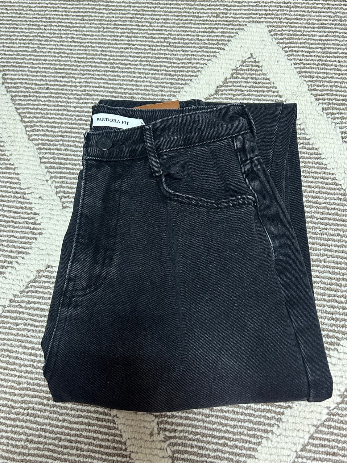 판도라핏 와이드 에보니 데님 M 흑청 상품이미지5