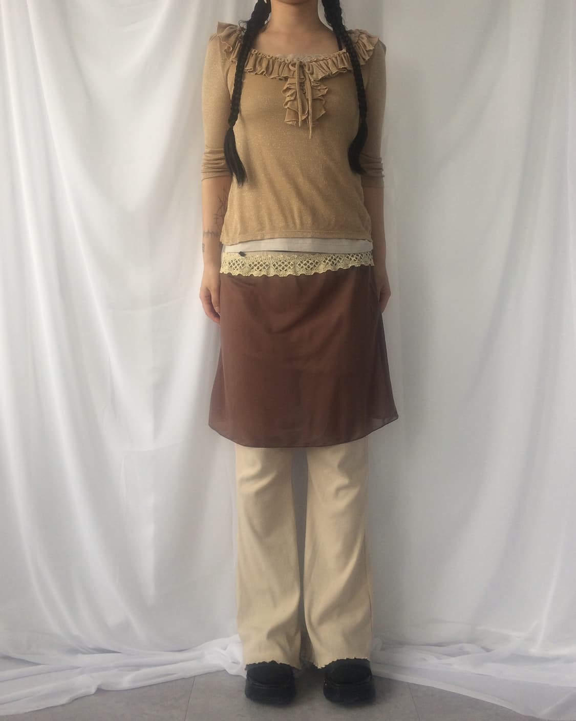 Glitter point frill sleeve 상품이미지1