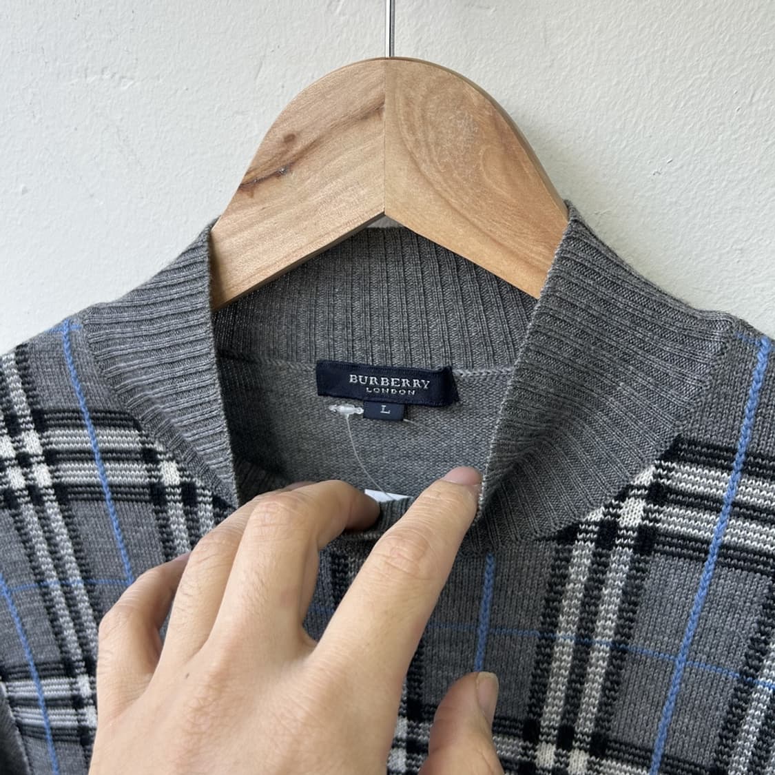 15345 - 버버리 체크 울 니트 (울 95%) 상품이미지4