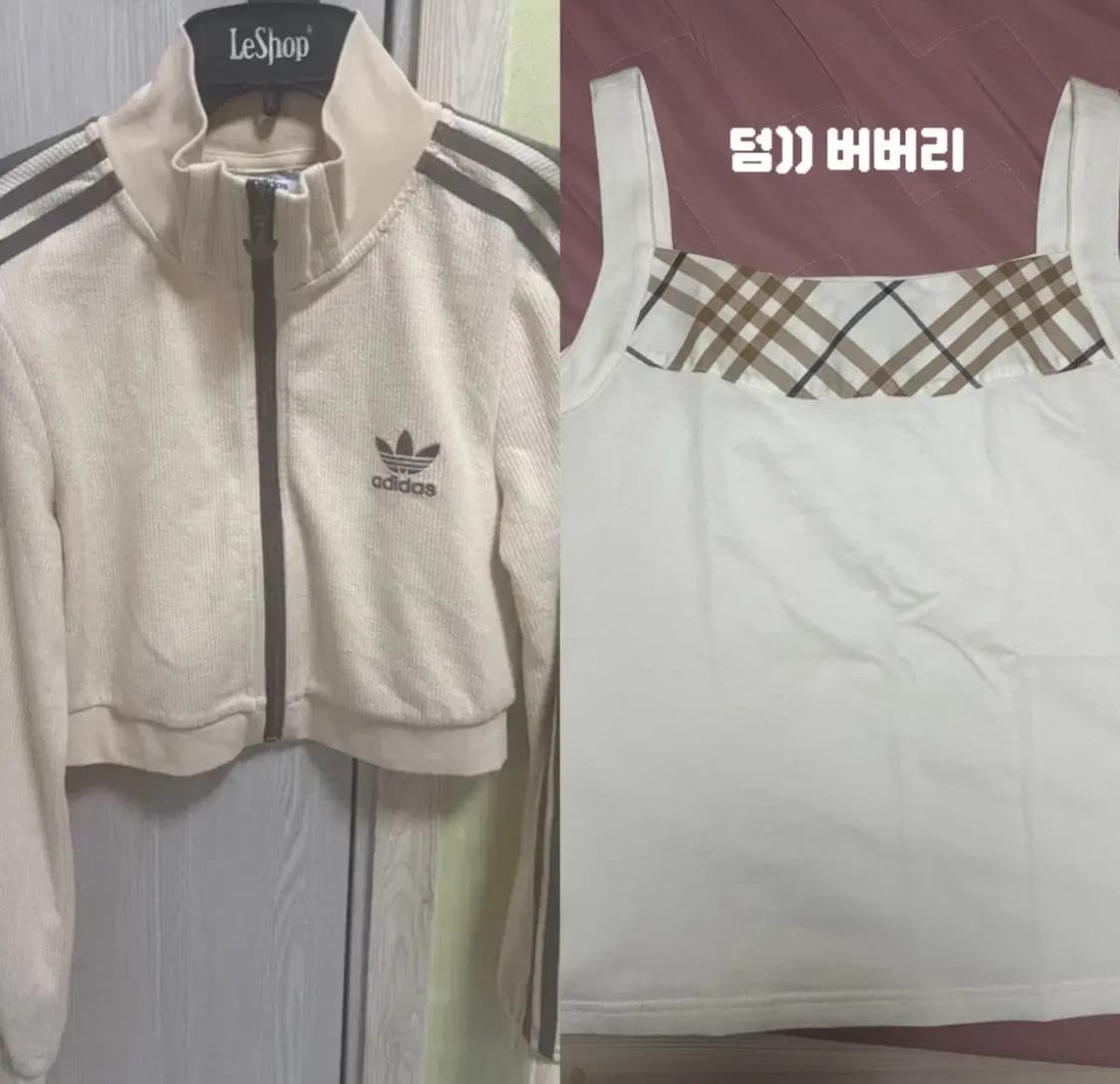 빈티지 아디다스 크롭저지+버버리 나시(덤) 상품이미지1