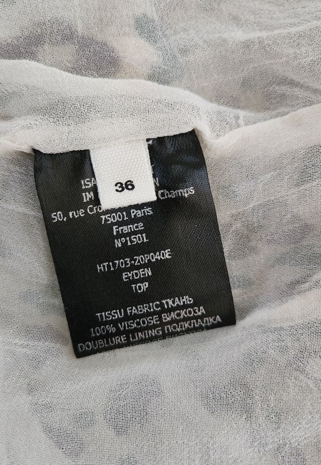 페미닌한 이자벨마랑 에뚜왈 패턴 블라우스 (36) 상품이미지8