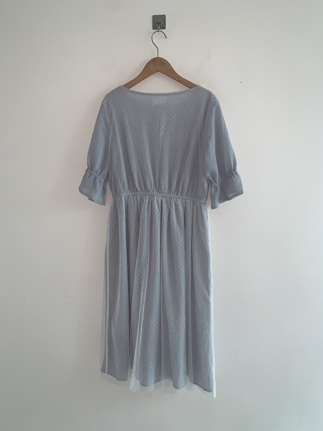 Lace v neck dot dress 상품이미지7