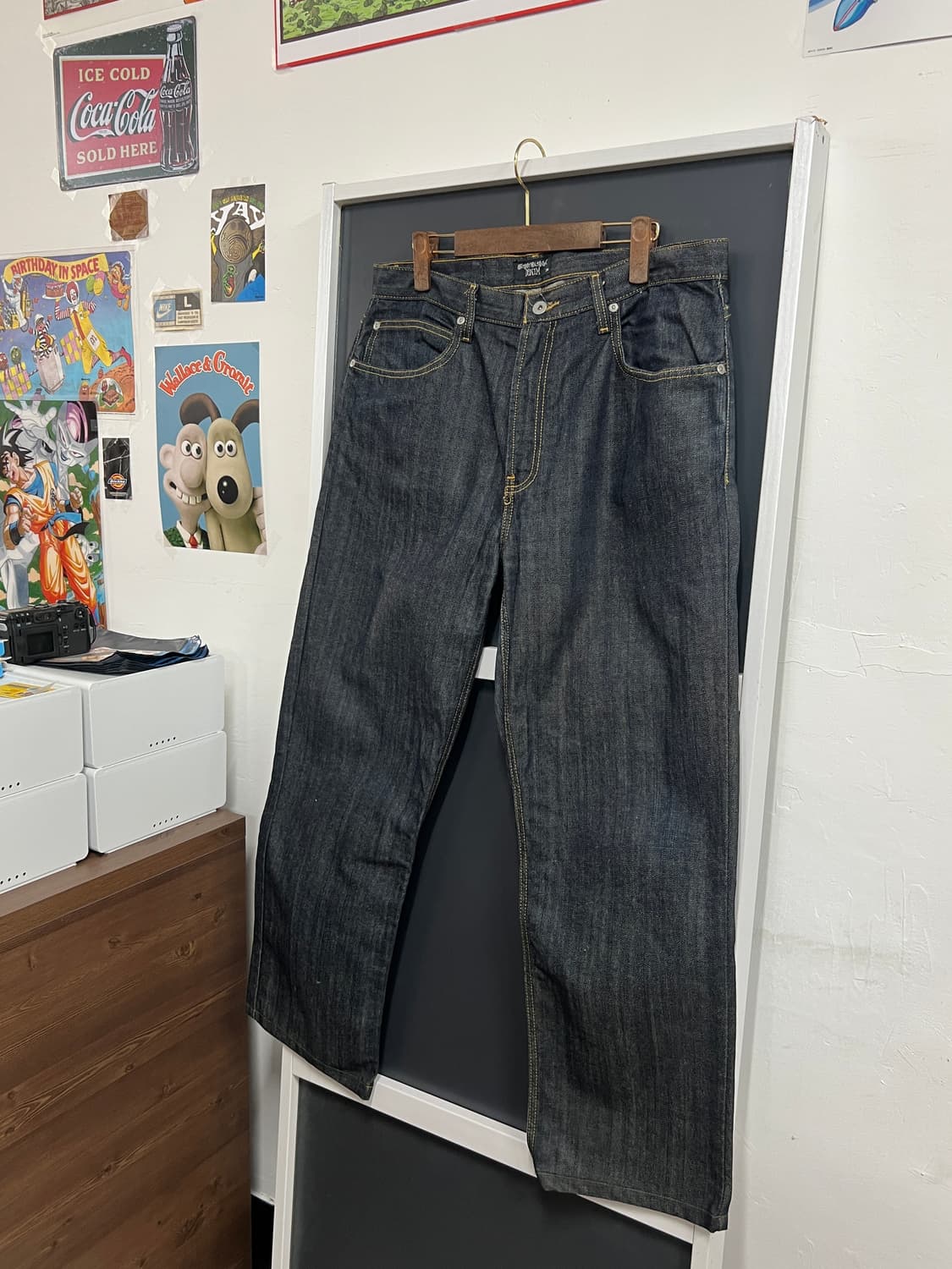 Stussy 스투시 백로고 흑청 생지 데님 팬츠 상품이미지10