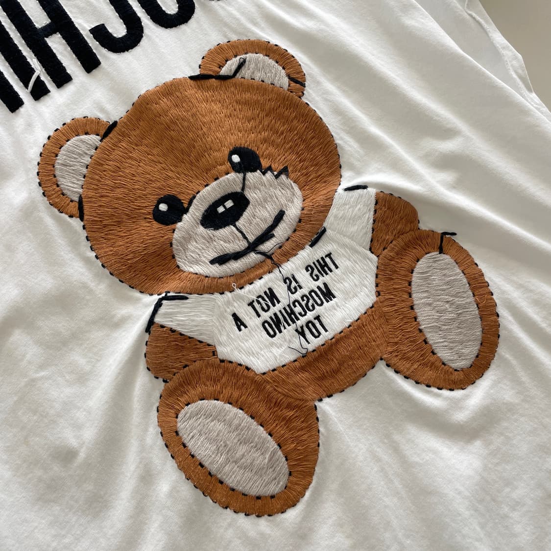 모스키노 XS|공용95 인사이드 아웃 테디 베어 티셔츠 화이트 상품이미지4