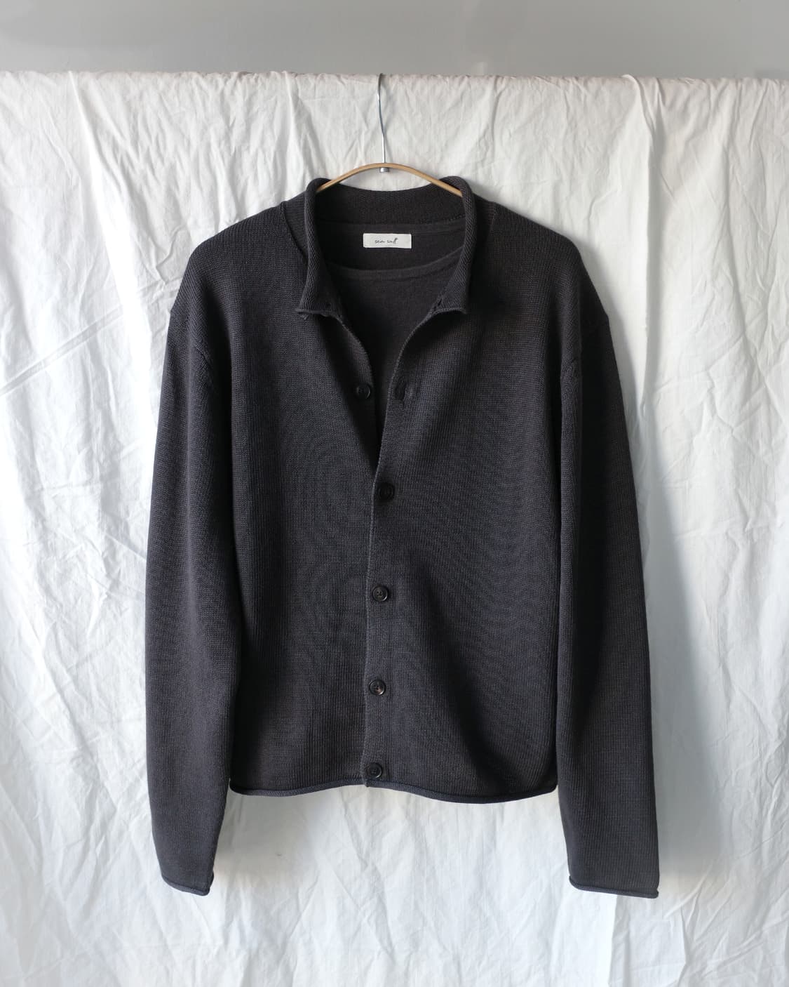 씨솔트 Loop hem cardigan (chacoal brown)  상품이미지1