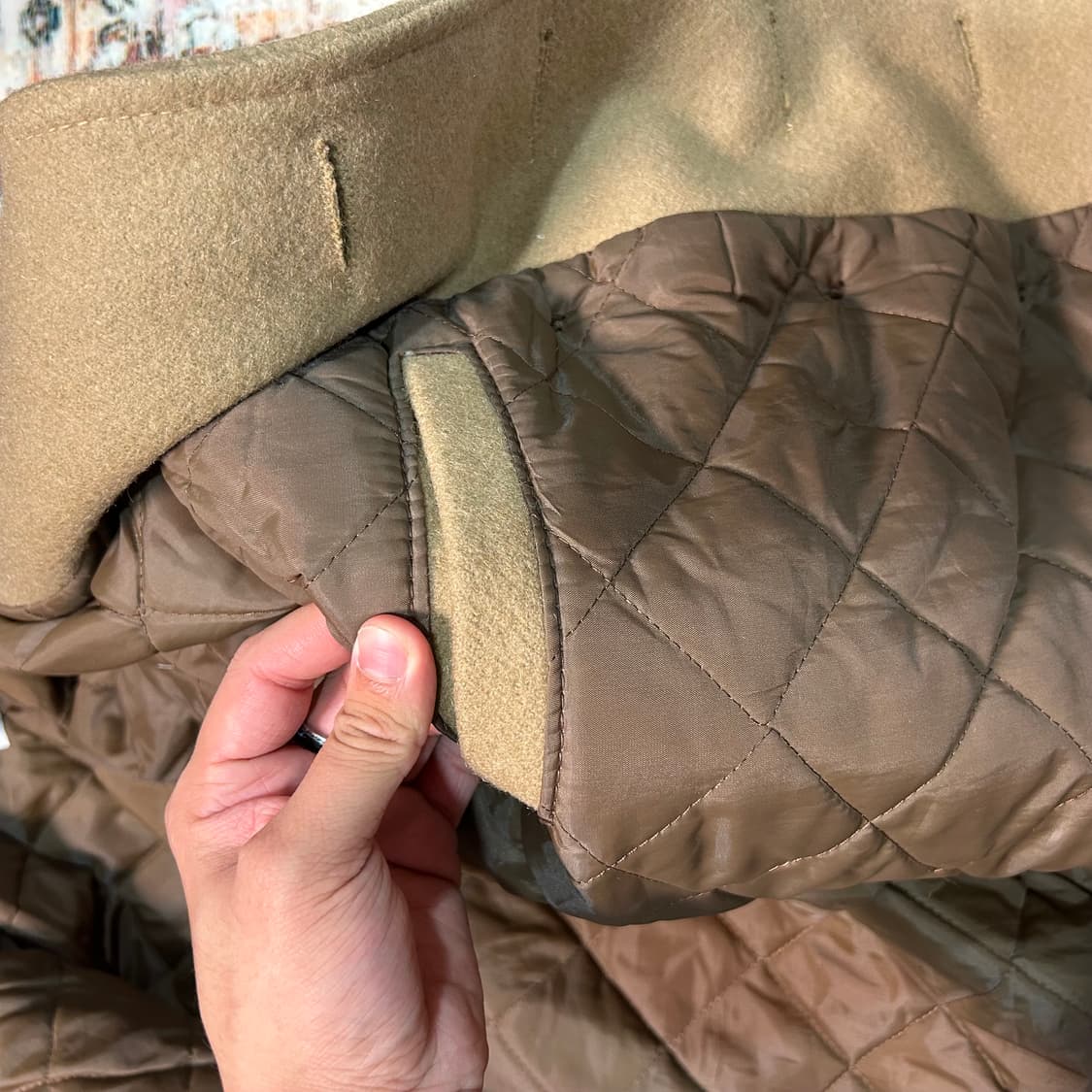 [L] made in usa 00s 쇼트 미해군 베이지 피코트 상품이미지5