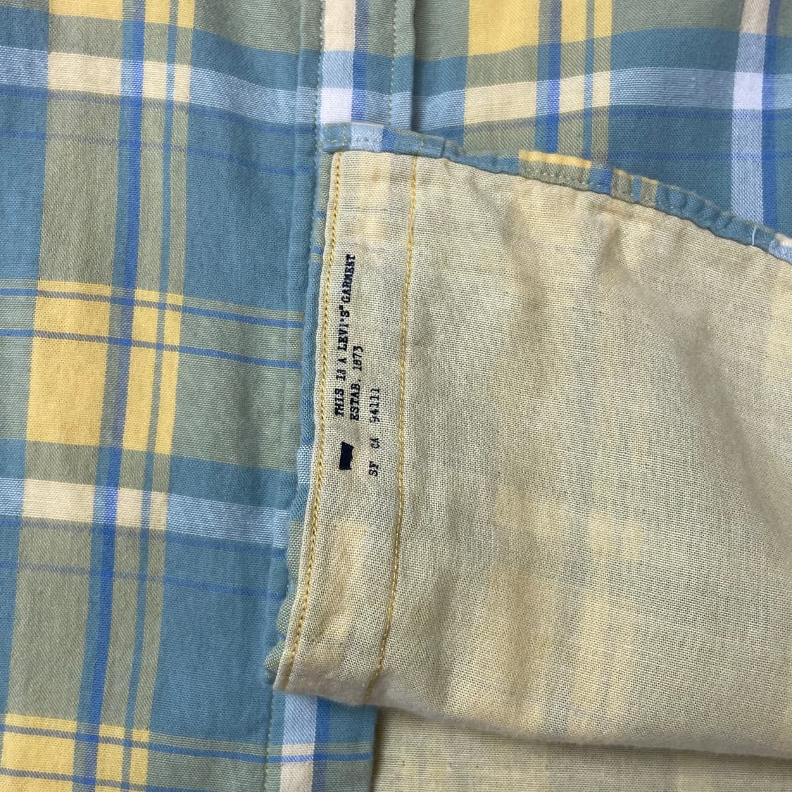 리바이스 옐로우그린 체크 코튼 반팔 셔츠 M 상품이미지6