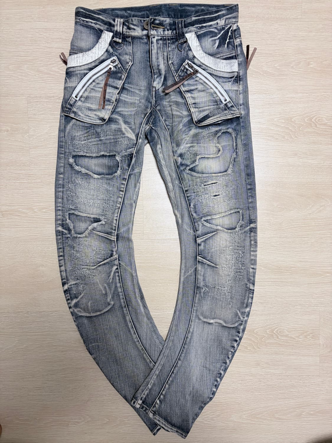 PPFM 00s 일본 빈티지 데미지 바나나 데님 청바지 M 상품이미지1