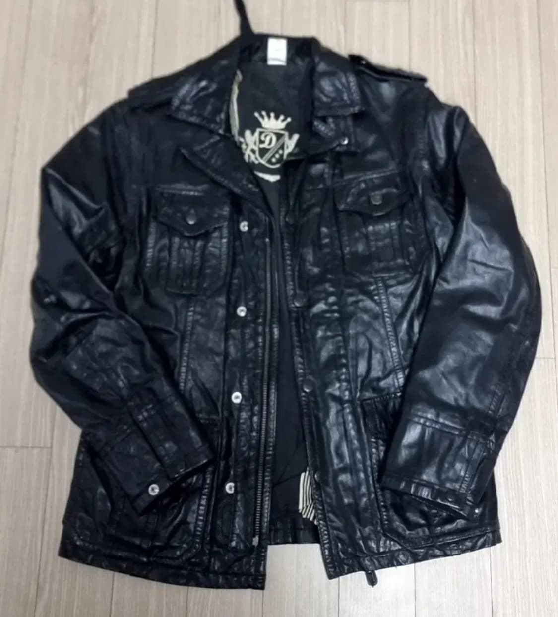 디젤 프리미엄 블랙 양가죽 사파리 자켓(95-100) 상품이미지1