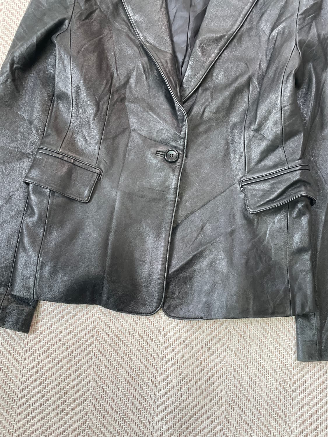 빈티지 양가죽 레더 테일러드 자켓  J03306 상품이미지3