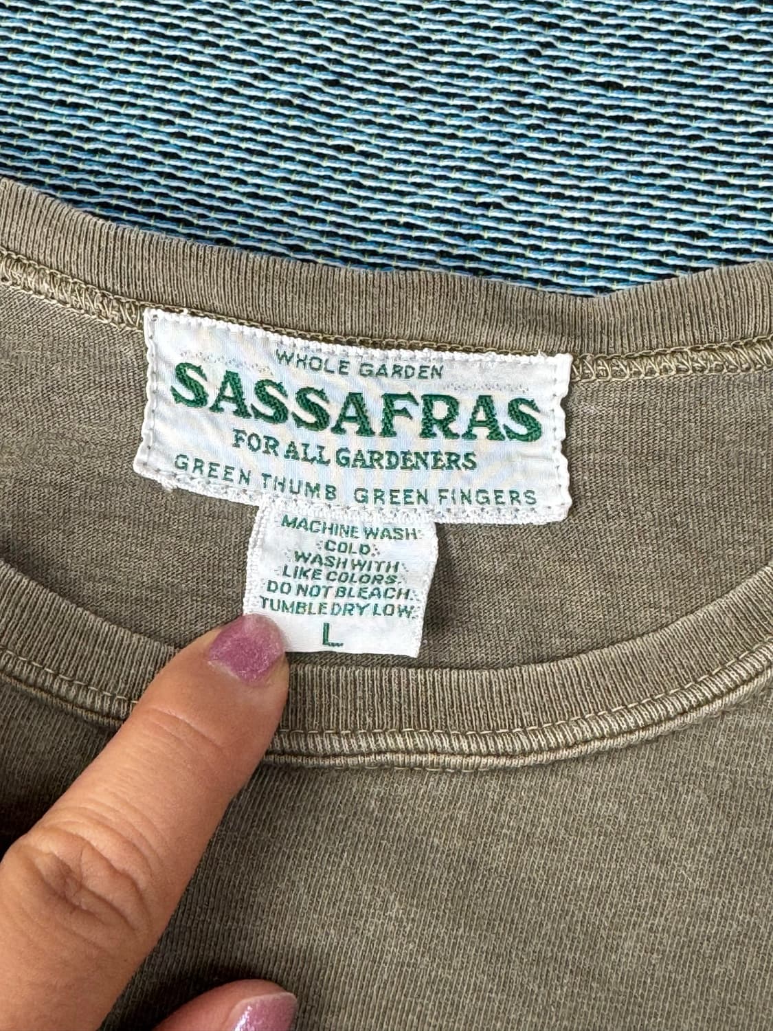 SASSAFRAS 사사프라스 가드닝 로고 피그먼트 티셔츠 상품이미지3
