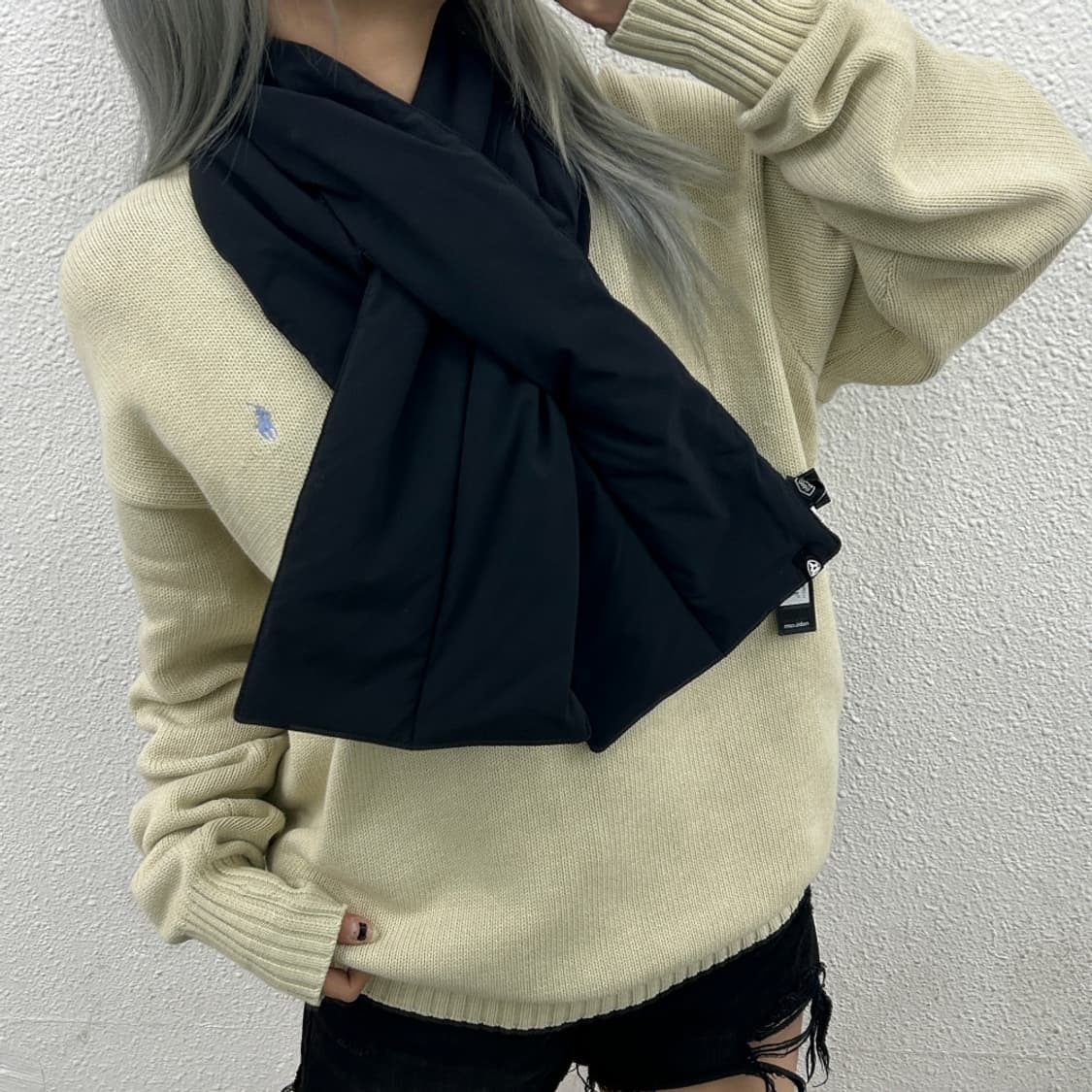 노비스 미사용 블랙 패딩 목도리 상품이미지1