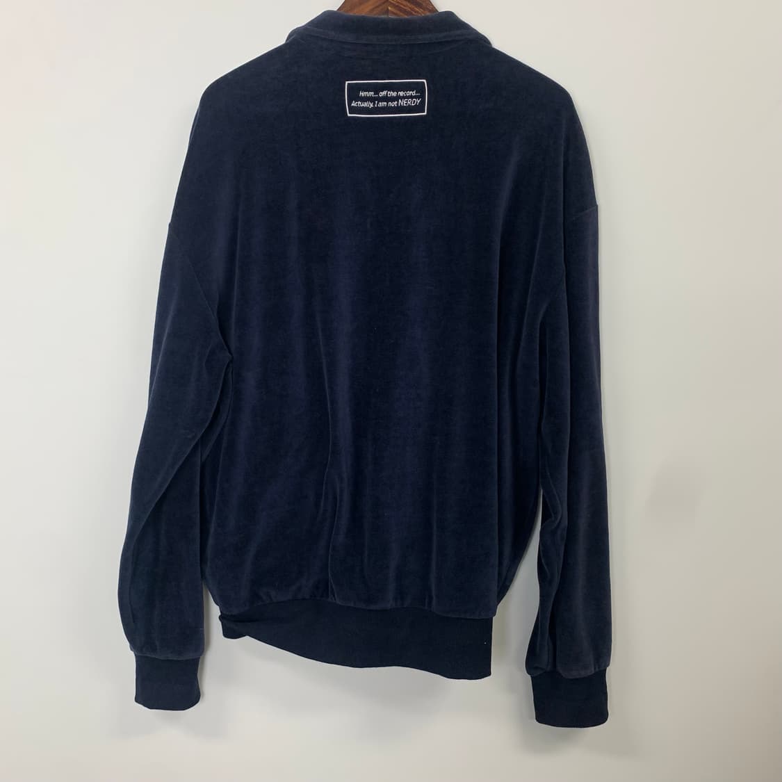 널디 네이비 벨루어 벨벳 져지 상품이미지3