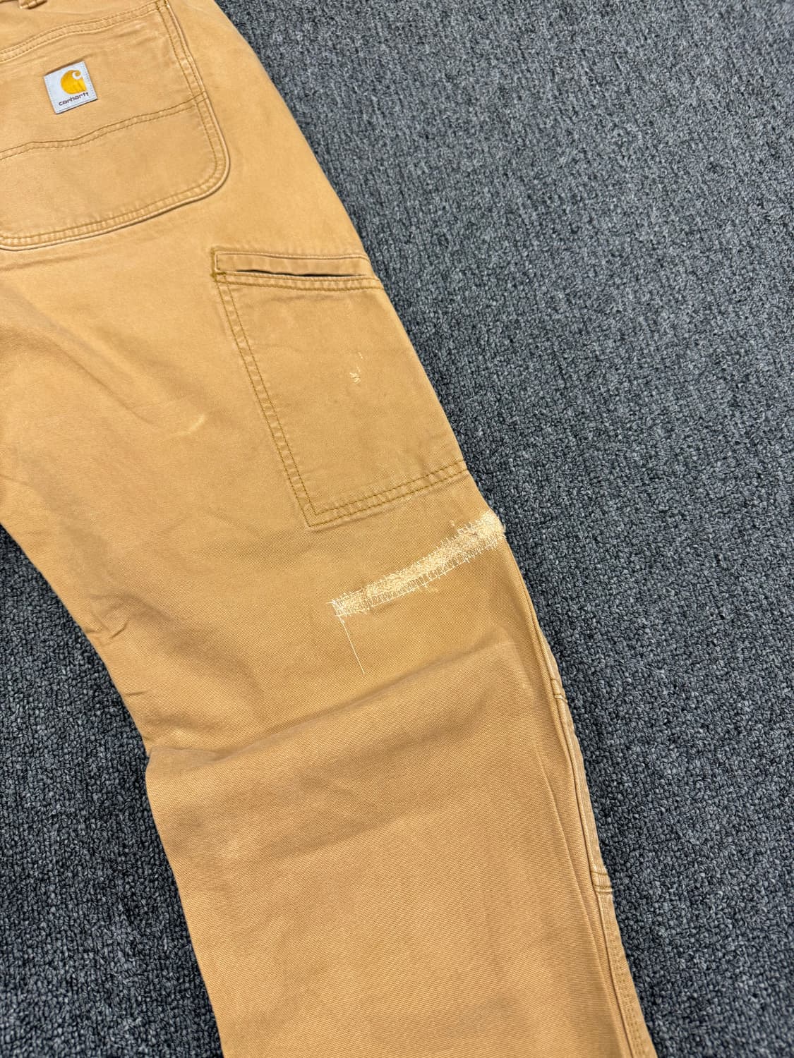칼하트 빈티지 베이지 더블니 워크팬츠 상품이미지7