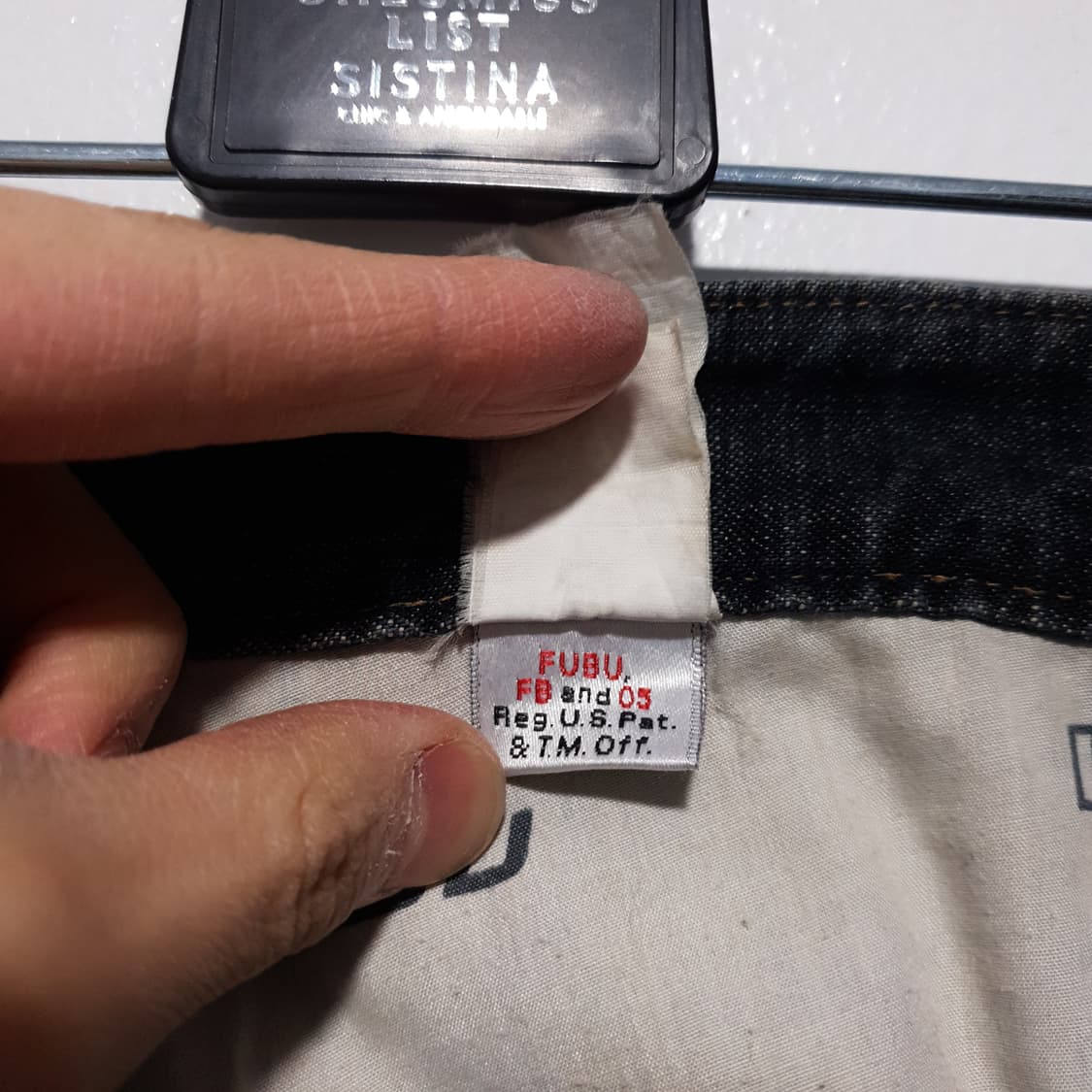 36인치) 후부 빅로고 데님 올드스쿨 힙합 패치워크 와이드 데님 팬츠 상품이미지7