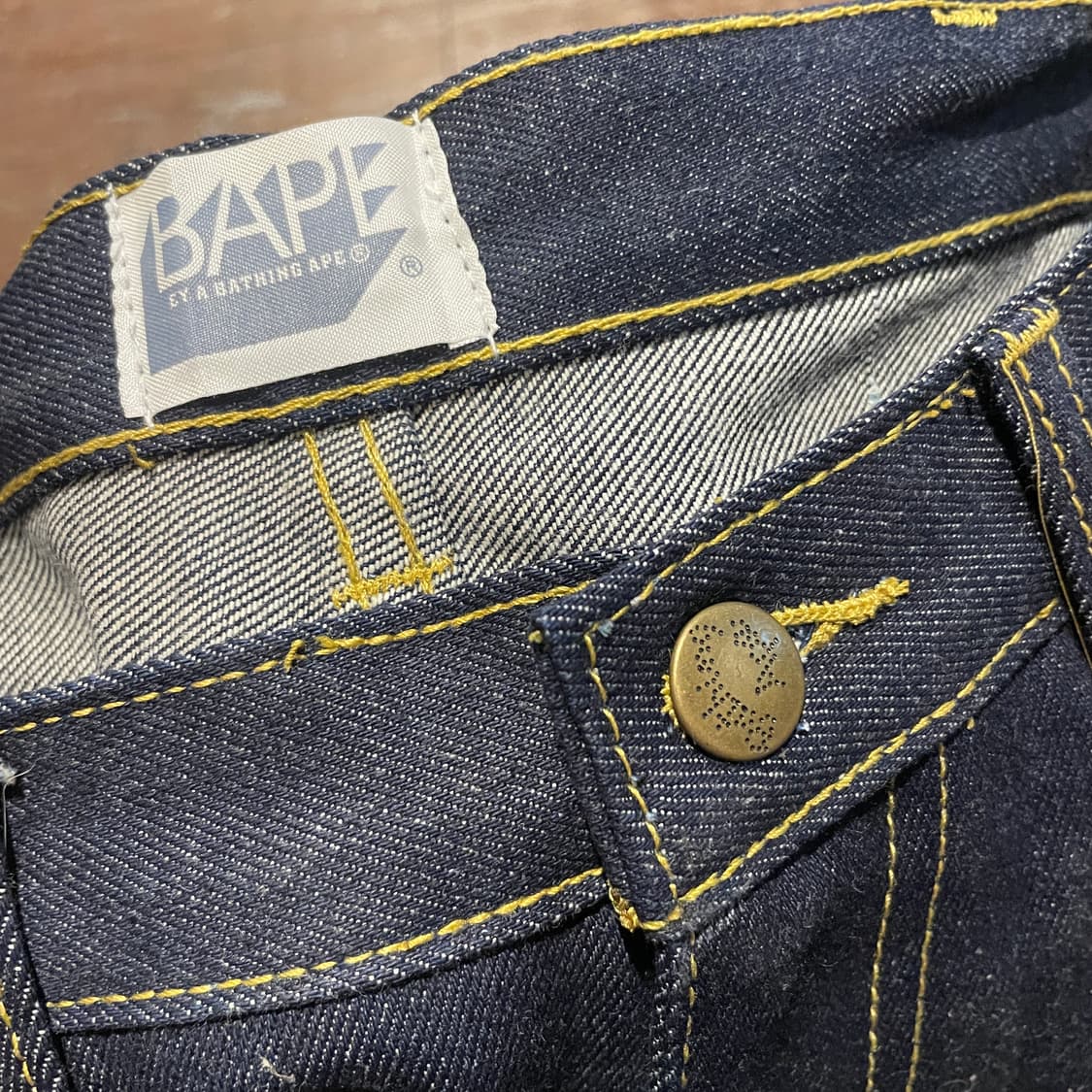 (새상품) Bape 베이프 레터링 와이드 데님 팬츠 상품이미지10