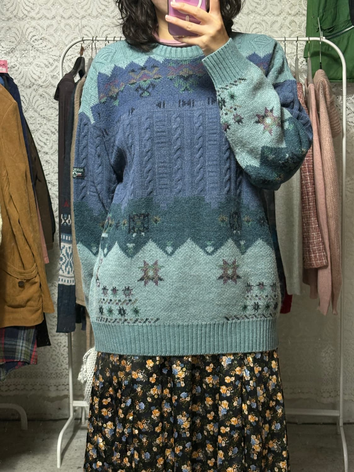 Navigare 빈티지 코어블루 니트 상품이미지1