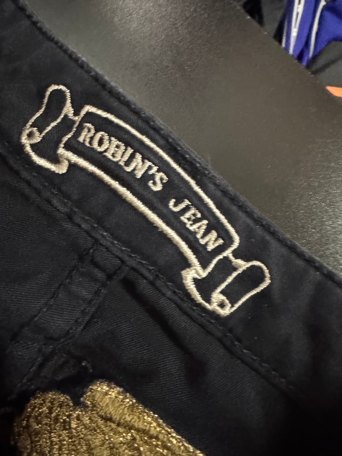 정품! 여성 로빈슨진 시그니처 자수 블랙 데님팬츠 29.9인치 상품이미지3