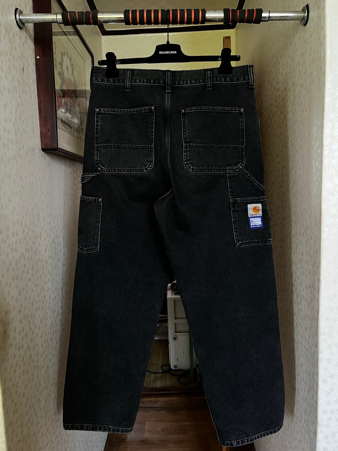 [M] 칼하트 라스벳 더블니 팬츠 블랙 상품이미지1