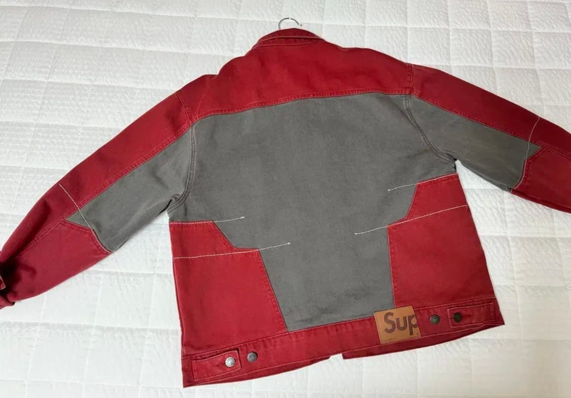 슈프림 22fw 투톤 데님 자켓 레드 상품이미지4